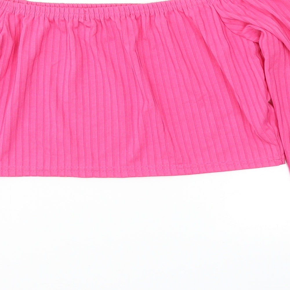 I SAW IT FIRST Womens Pink Basic T-Shirt Size M