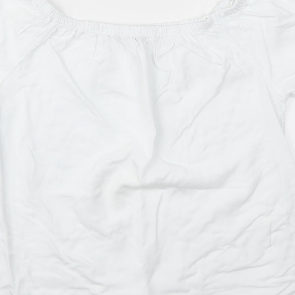Quiz Womens White Basic T-Shirt Size M