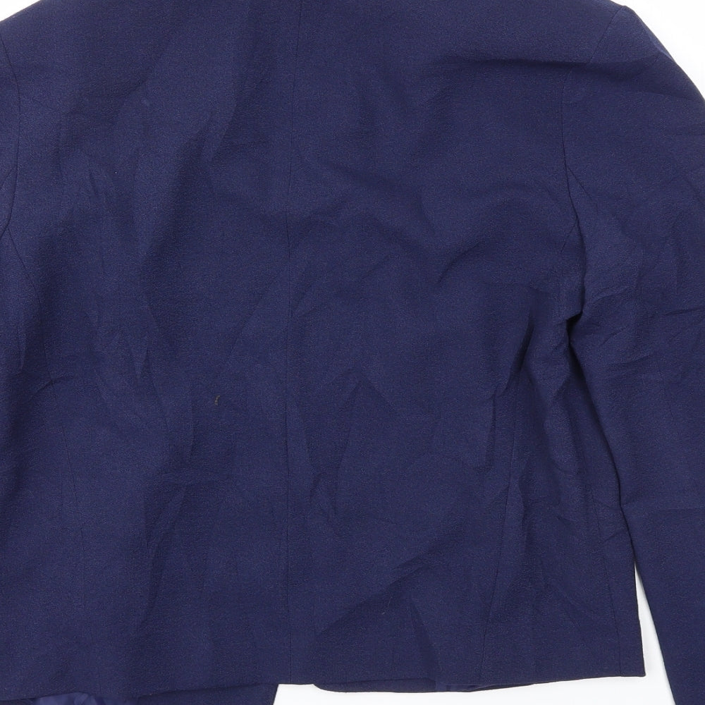 DAISY FASHION Womens Blue Jacket Blazer Size 12