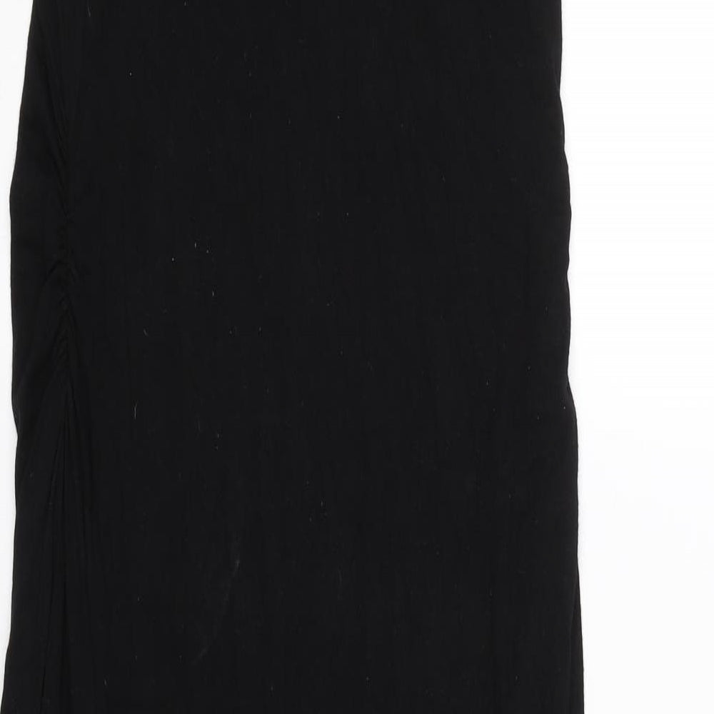 Boohoo Womens Black Wrap Dress Size 10