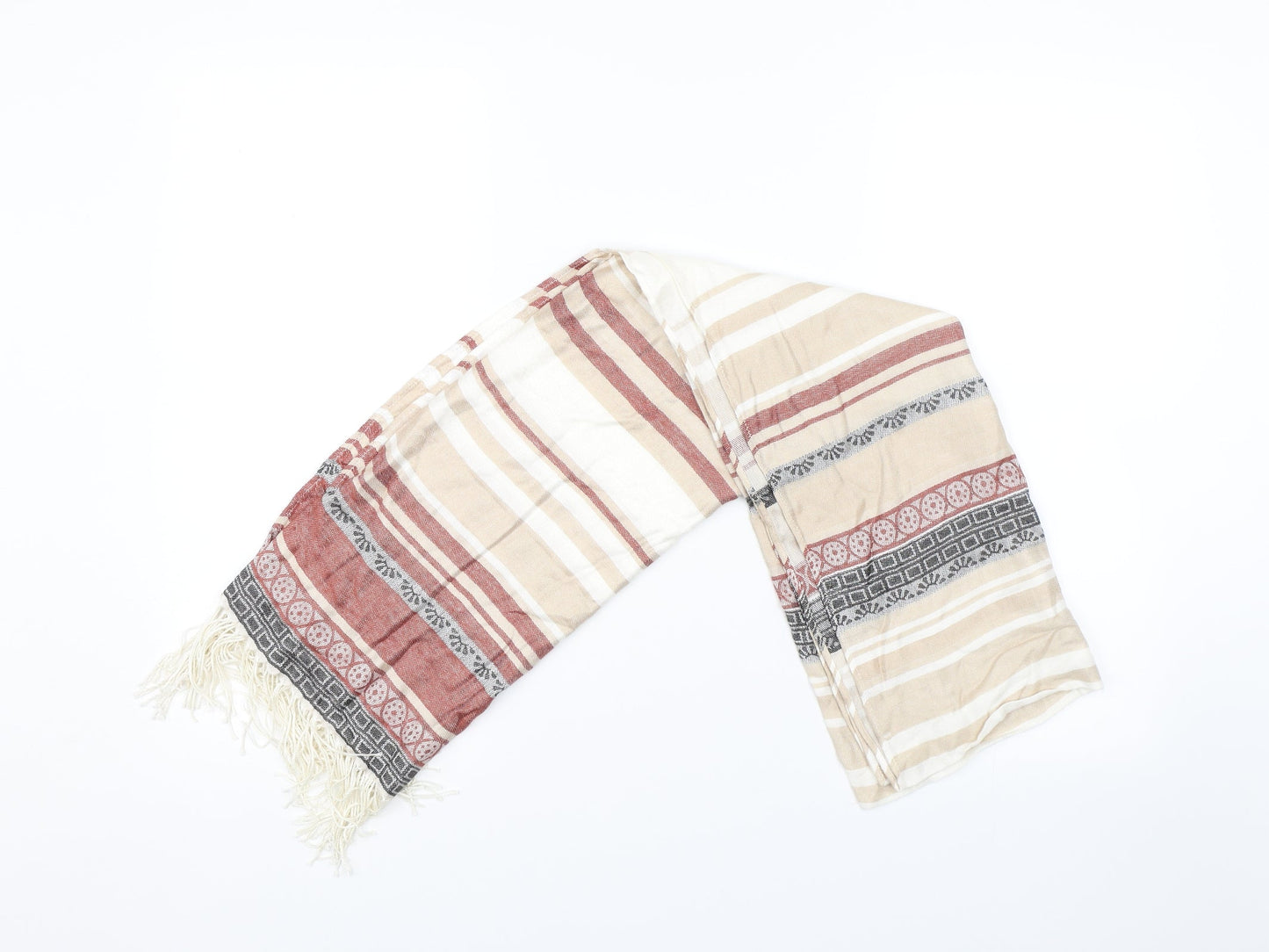 Preworn Womens Brown Striped Scarf