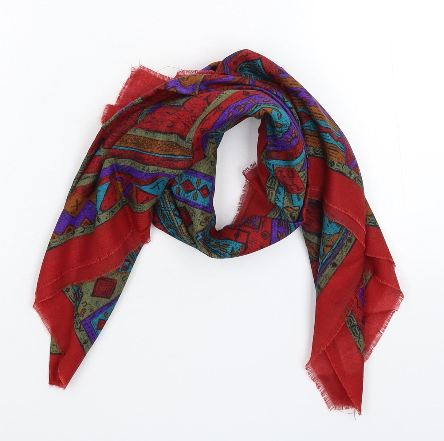 Preworn Womens Multicoloured Geometric Scarf