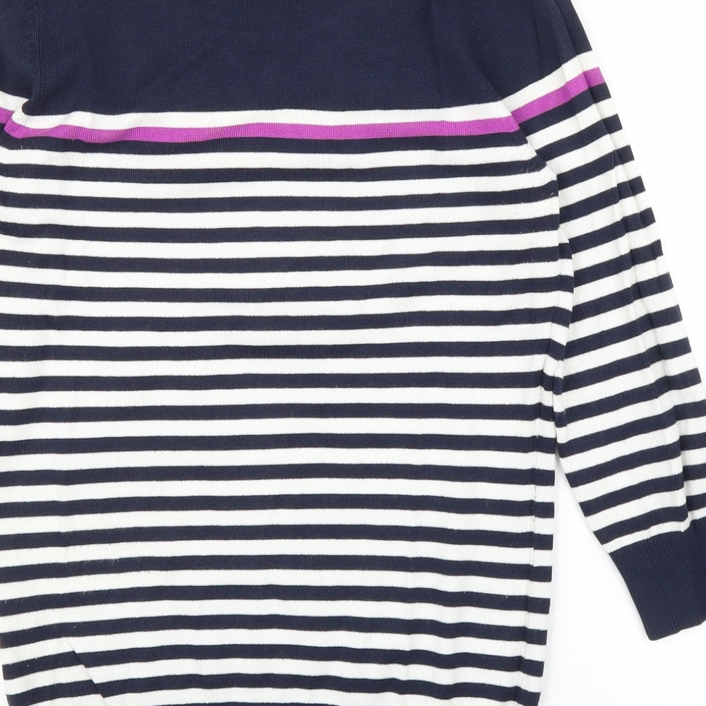 BHS Womens Blue Striped Pullover Jumper Size 8