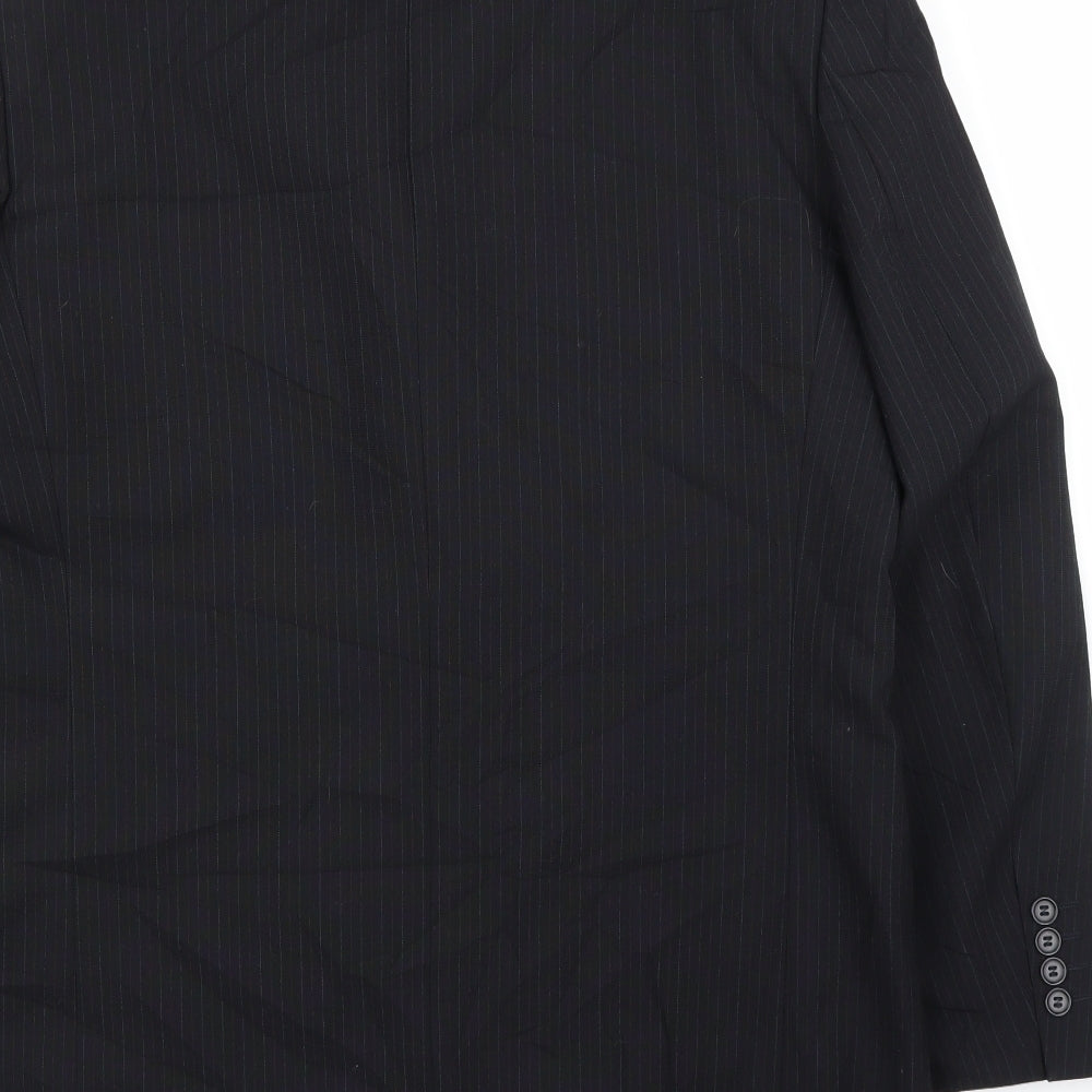Principles Mens Black Striped Jacket Suit Jacket Size 44