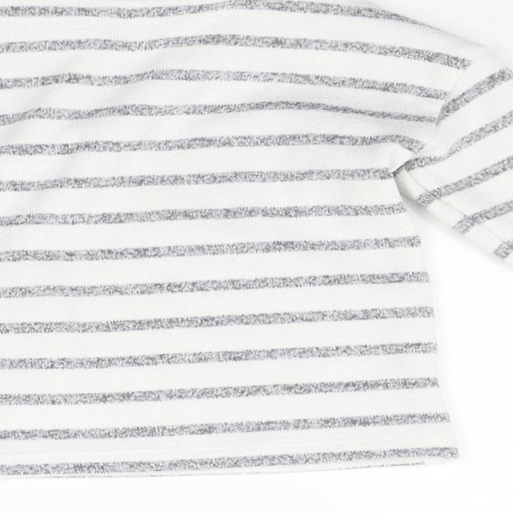 George Girls White Striped Basic T-Shirt Size 6-9 Months