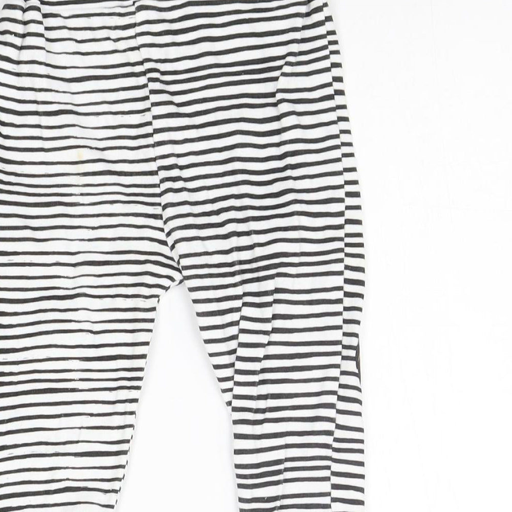 Primark Girls White Striped Jogger Leggings Size 6-9 Months - Tiger King