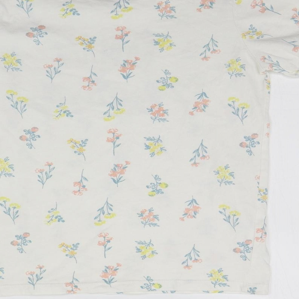 Primark Girls White Floral Basic T-Shirt Size 11-12 Years