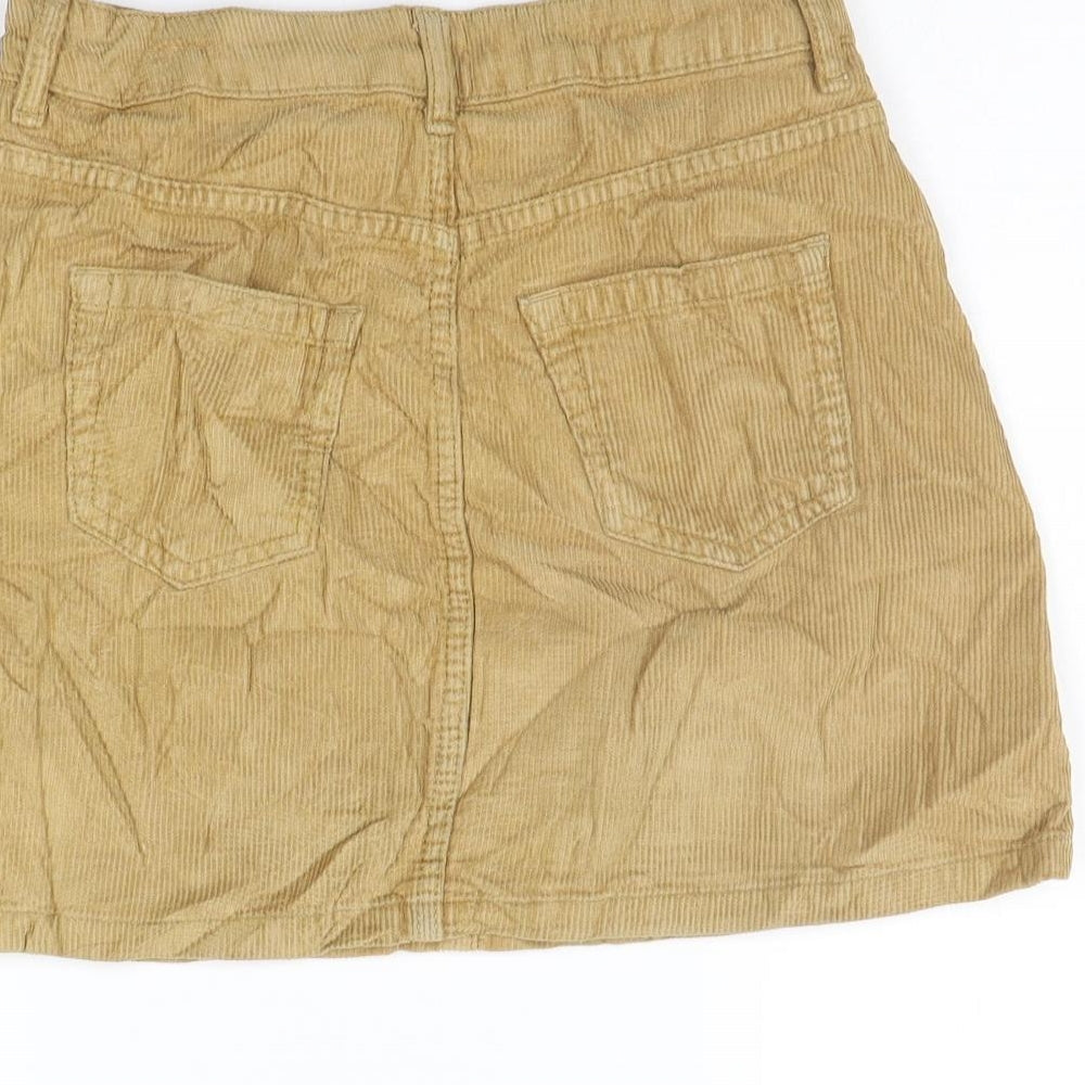 Topshop Womens Beige A-Line Skirt Size 8
