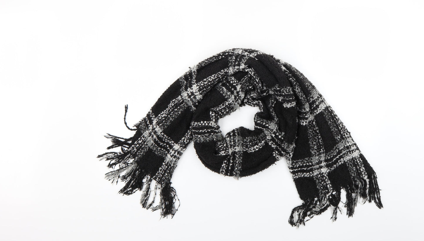 Prewoen Womens Black Check Scarf