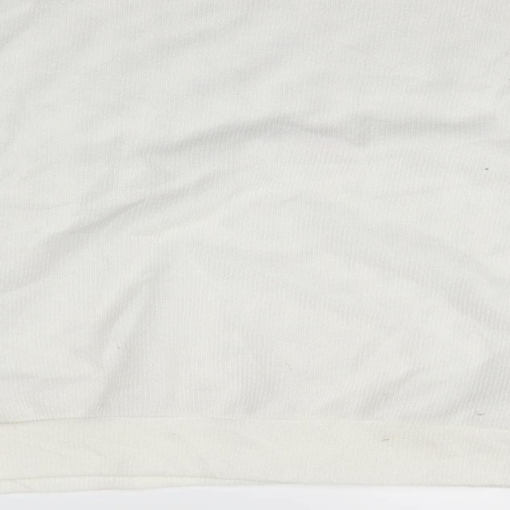Carla Conte Womens White Knit Pullover Jumper Size L