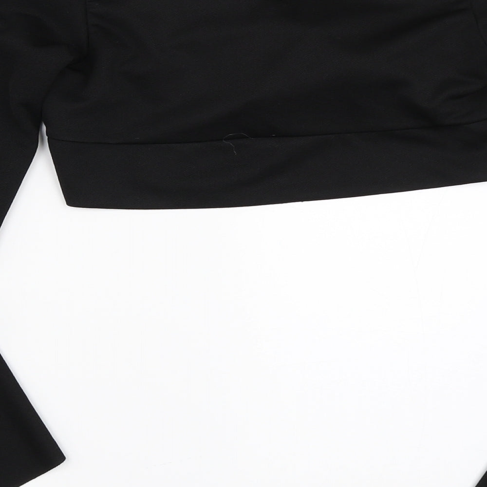 Boohoo Womens Black Cropped Blouse Size 8
