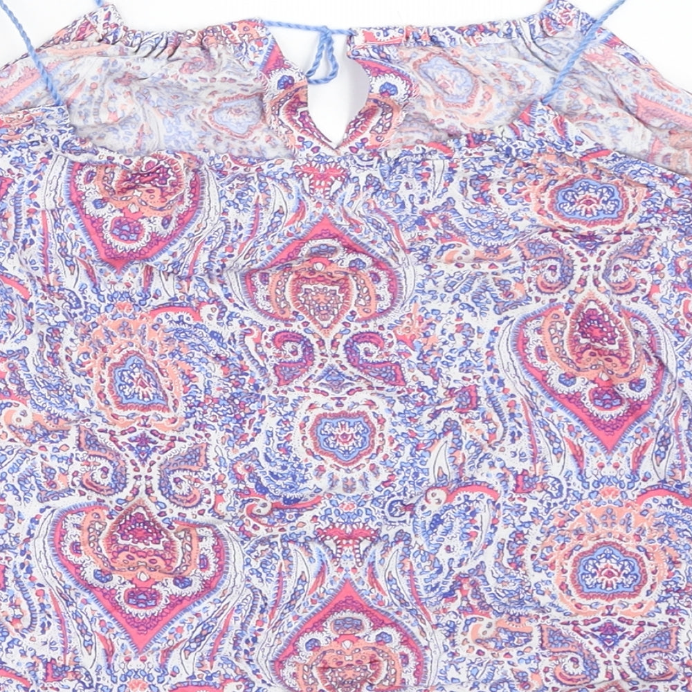 Woman's Secret Womens Blue Geometric Camisole Blouse Size XS