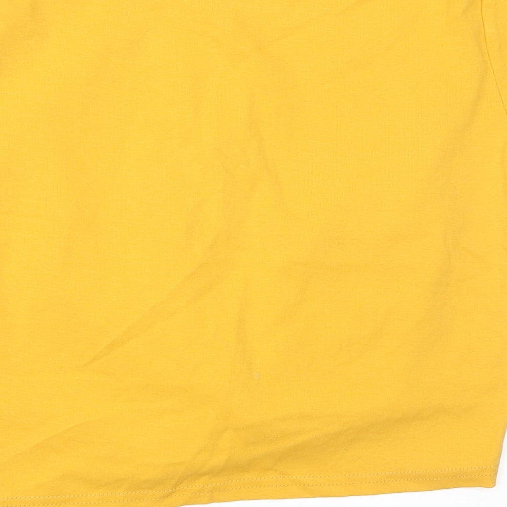 JHM Womens Yellow Basic T-Shirt Size 6