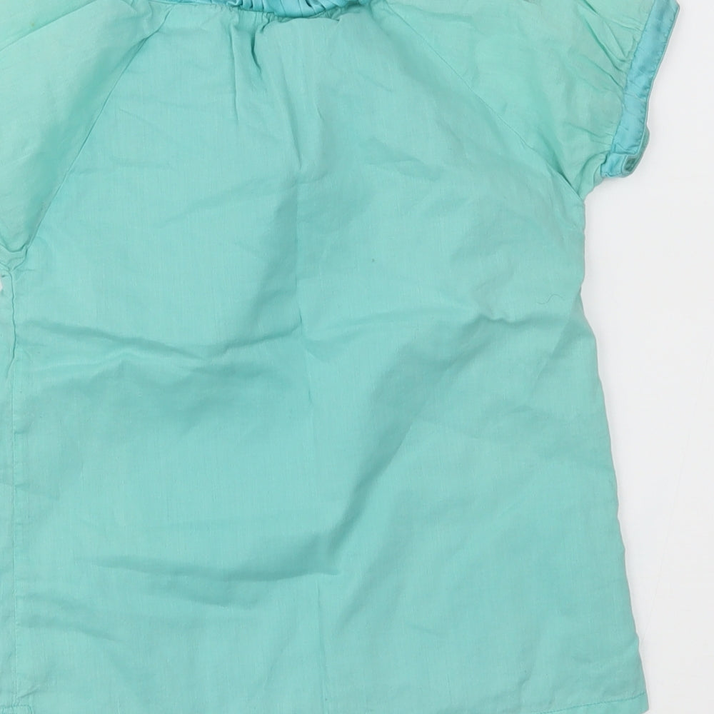 Preworn Girls Green Basic T-Shirt Size 5-6 Years