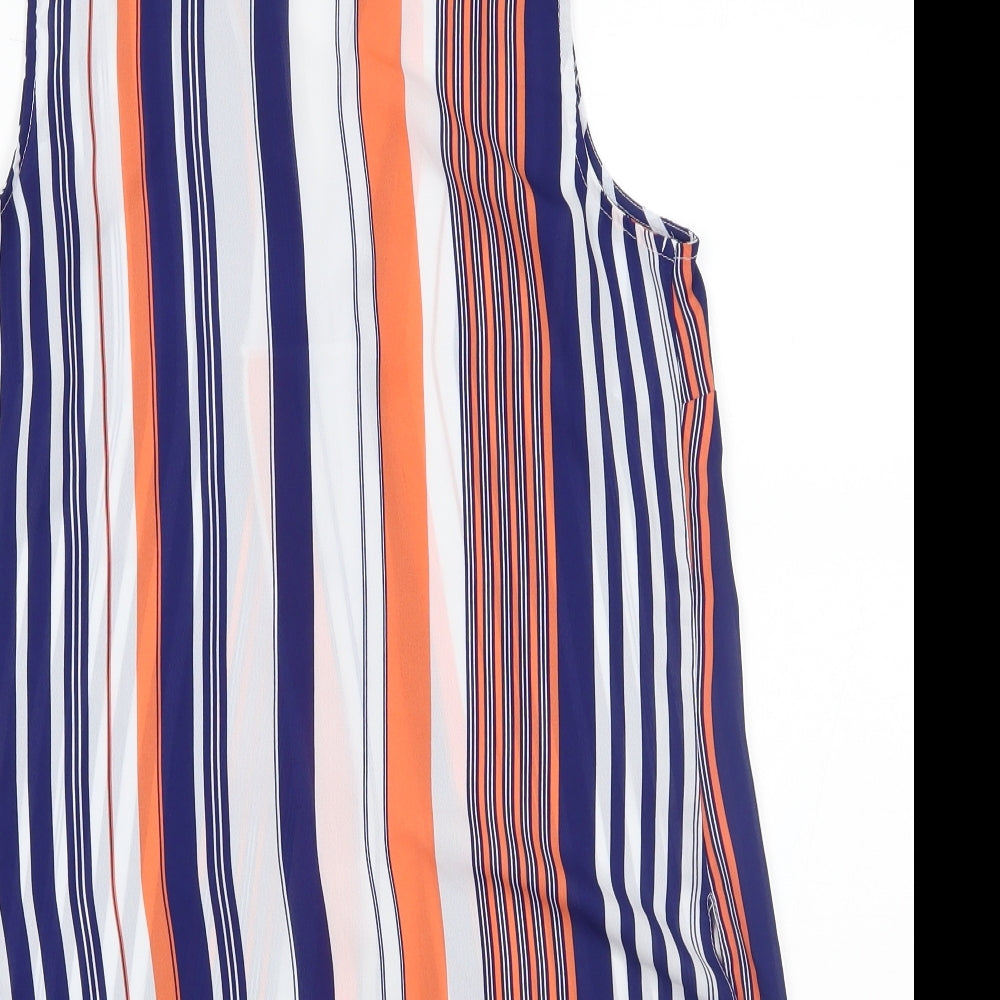 George Womens Multicoloured Striped Basic Blouse Size 8