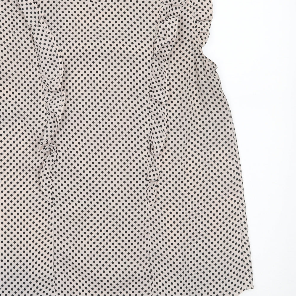 Dorothy Perkins Womens Ivory Polka Dot Basic Blouse Size 10