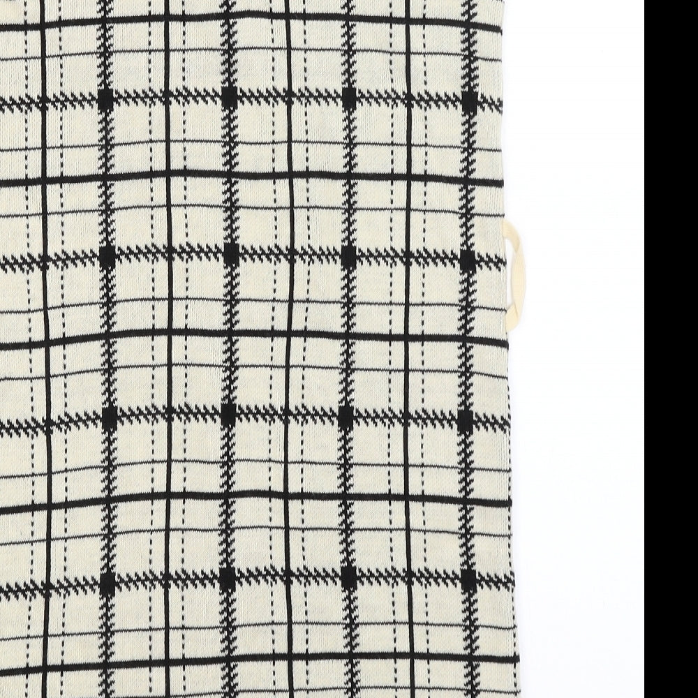 Primark Womens Beige Check Wrap Jumper Size 6