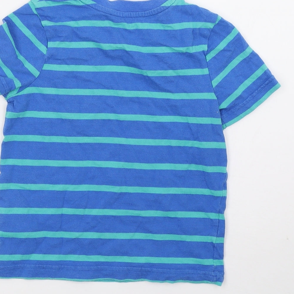 George Boys Blue Striped Basic T-Shirt Size 3-4 Years