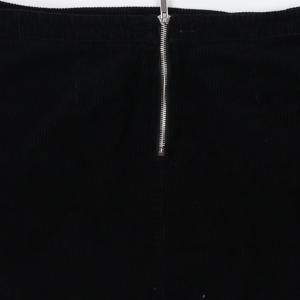 Newlook Womens Black Rayon A-Line Skirt Size 12
