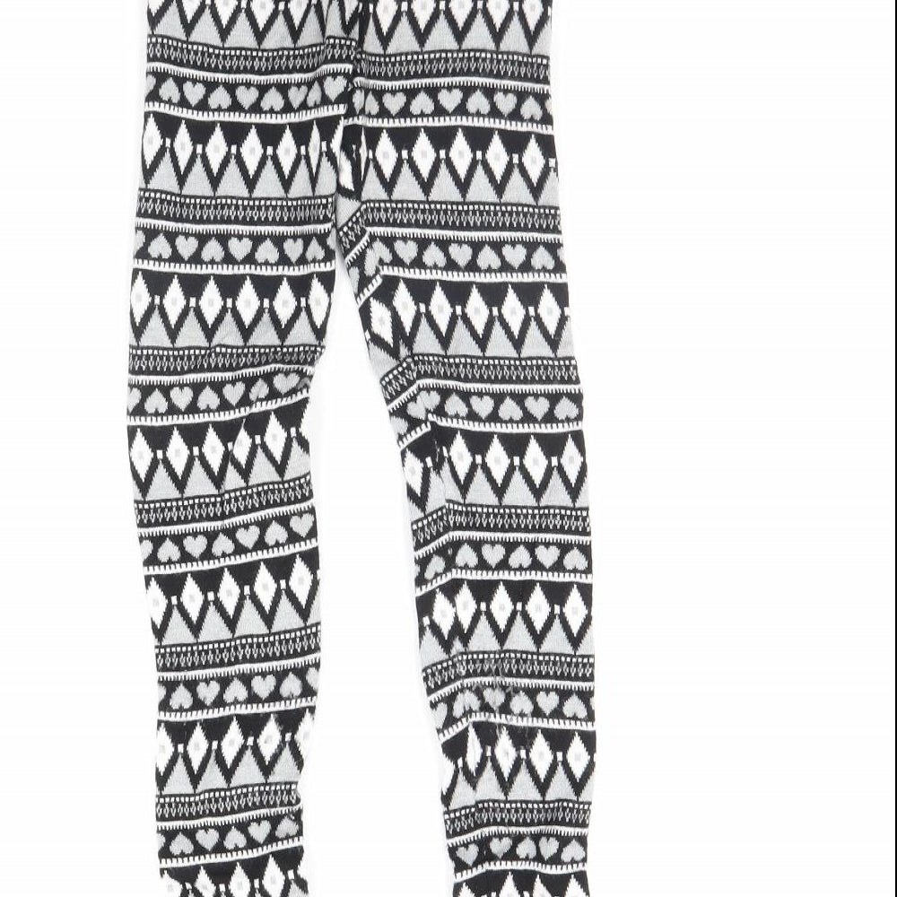 Primark Girls Black Striped Capri Trousers Size 8 Years