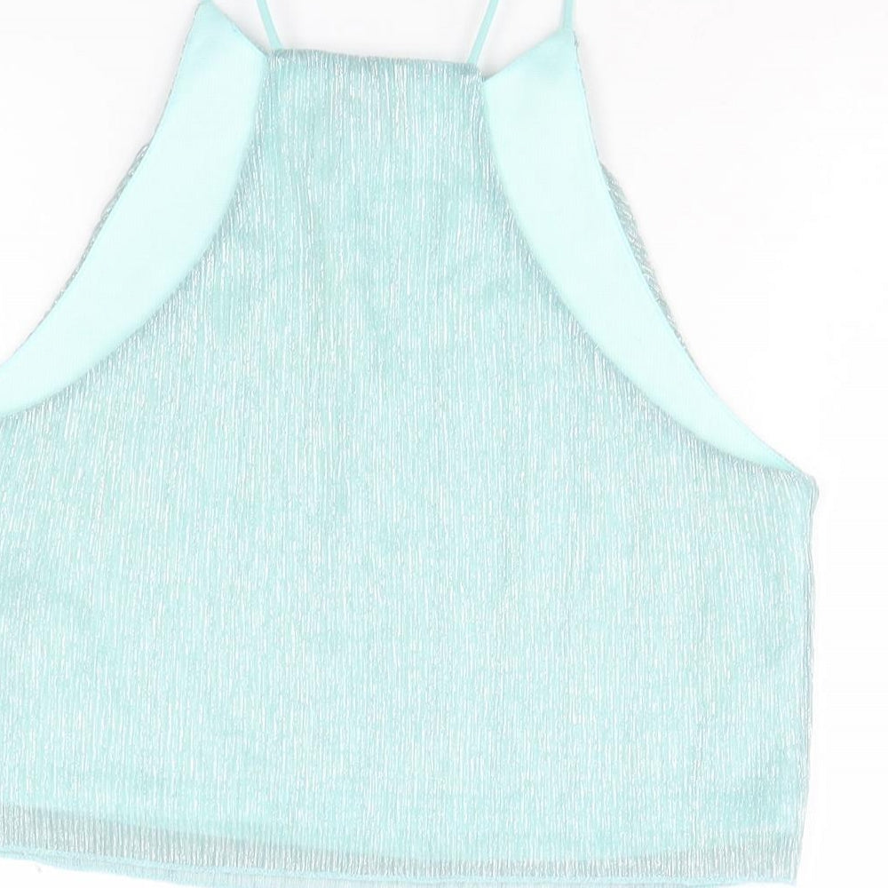 Topshop Womens Green Cropped Tank Size 12