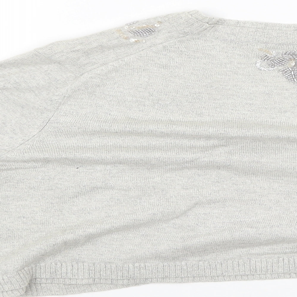 Marks & Spencer Womens Grey Cardigan Jumper Size 14