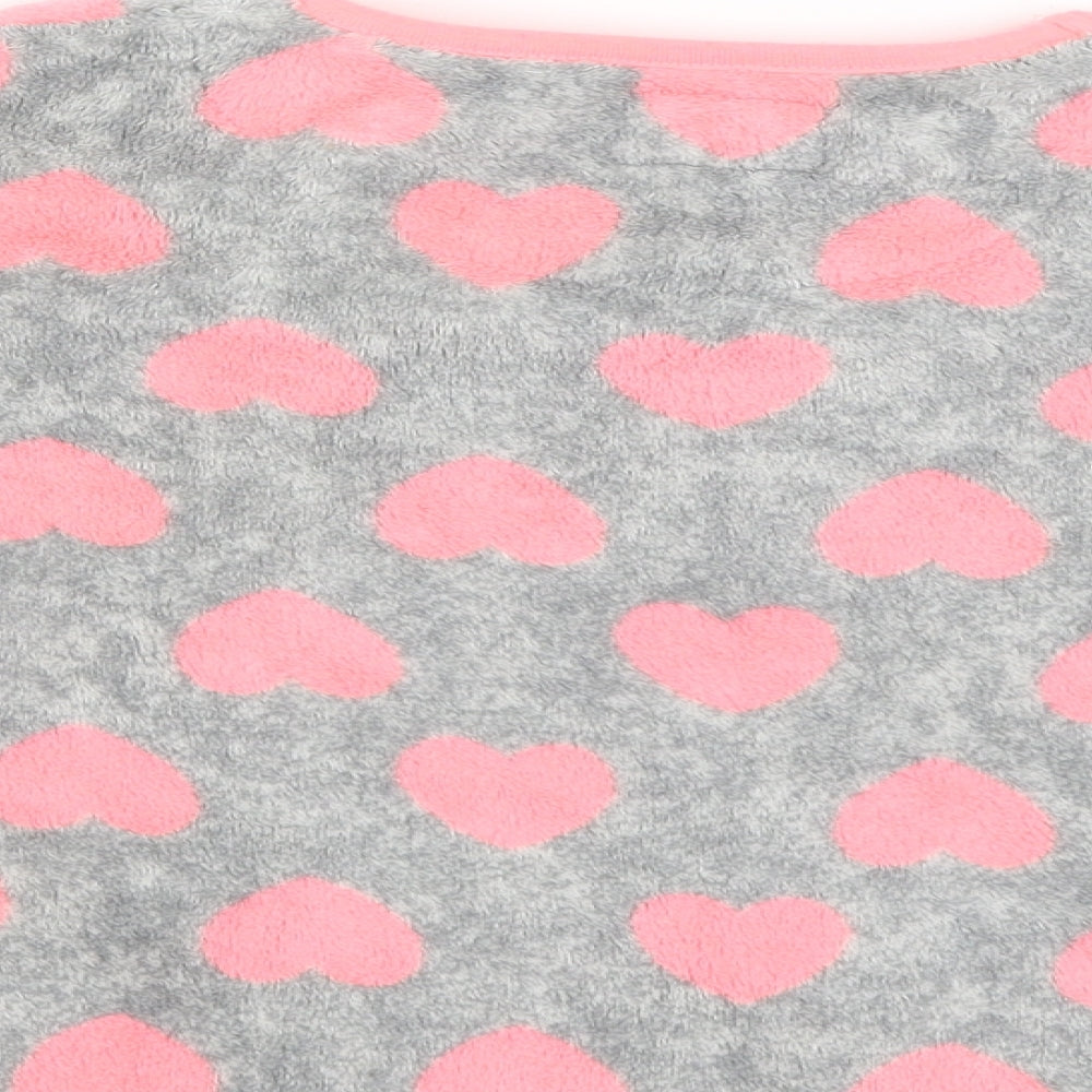 YD Girls Grey Solid Cami Pyjama Top Size 7-8 Years - Hearts
