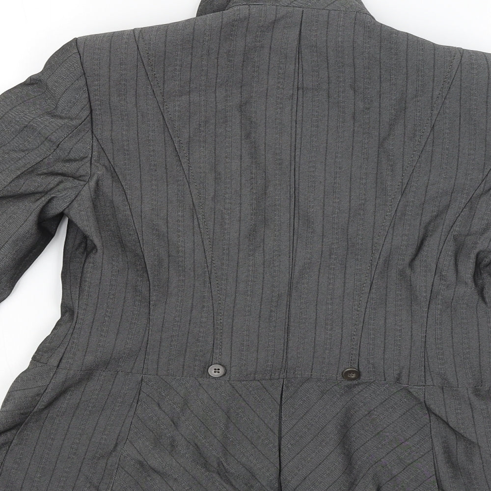NEXT Womens Grey Striped Jacket Blazer Size 8