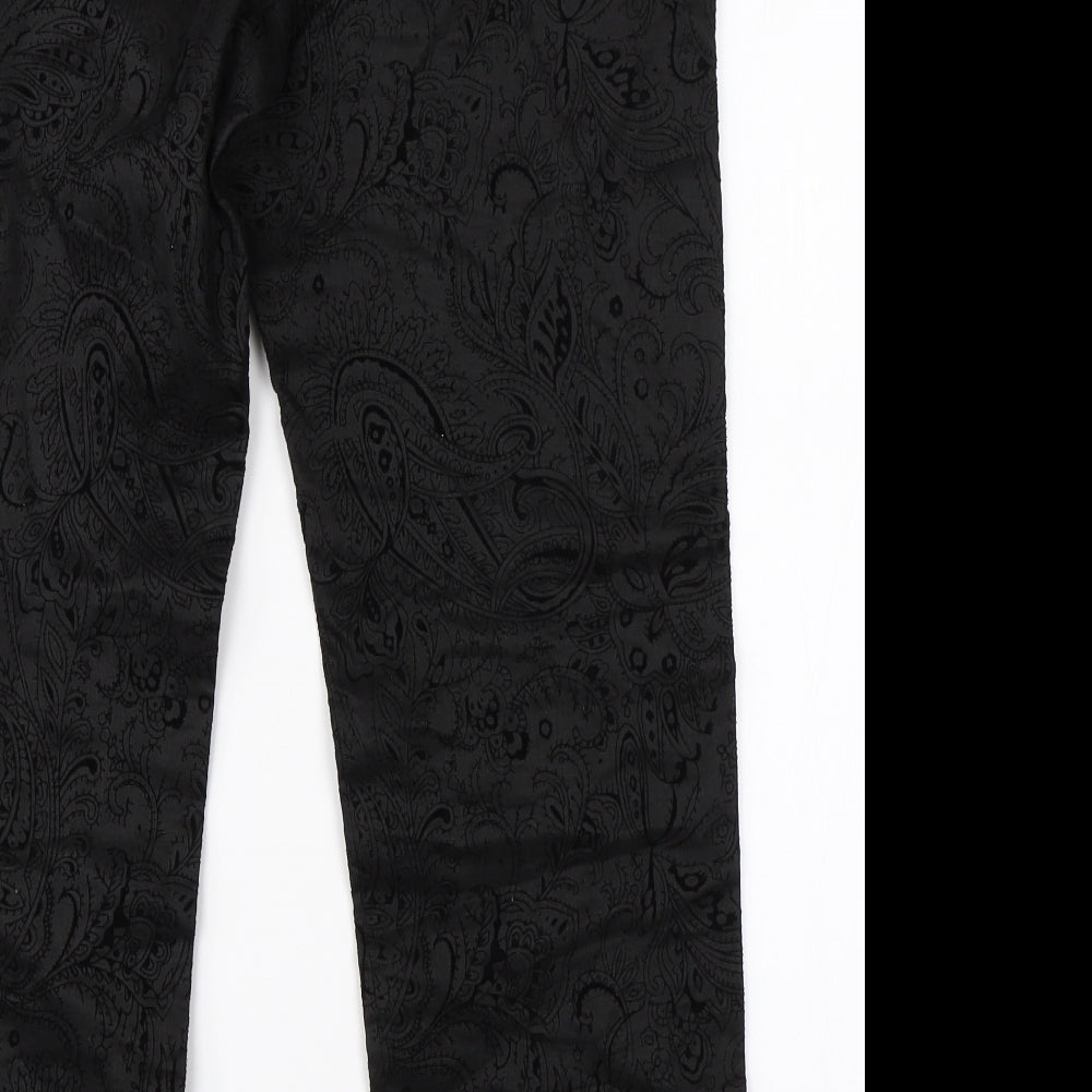 Preworn Womens Black Paisley Trousers Size 30 in L27 in