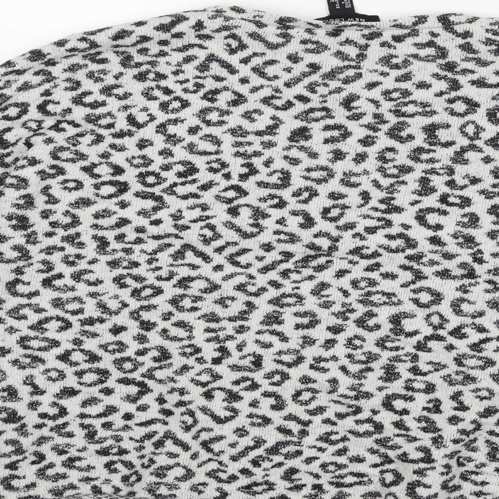 New Look Womens White Animal Print Pullover Jumper Size M