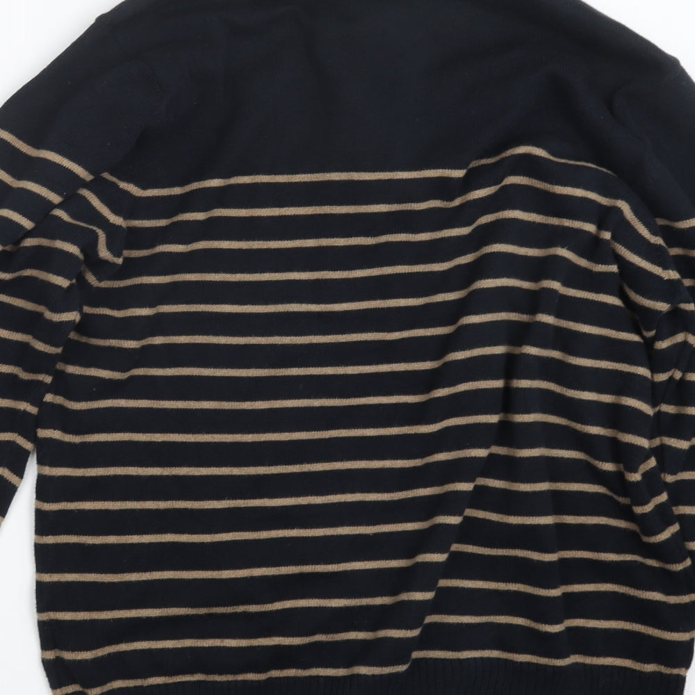 Marks and Spencer Mens Black Striped Pullover Sweatshirt Size M