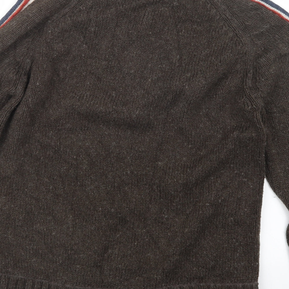 ALS Mens Brown Knit Pullover Sweatshirt Size M
