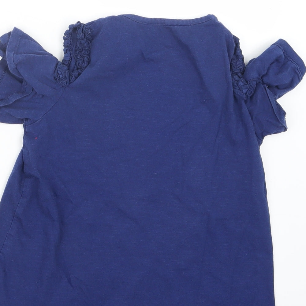 Very Girls Blue Basic T-Shirt Size 11 Years - Open Shoulders