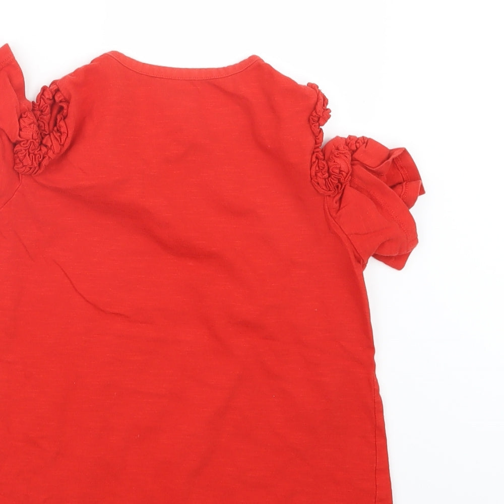 Very Girls Red Basic T-Shirt Size 11 Years - Open Shoulders