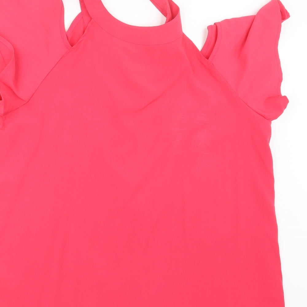 Avon Womens Pink Basic Blouse Size 14
