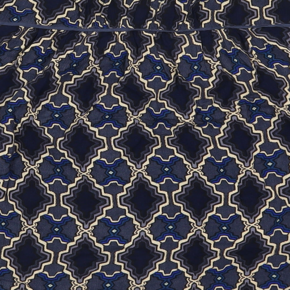 VERO MODA Womens Blue Geometric Basic Blouse Size S