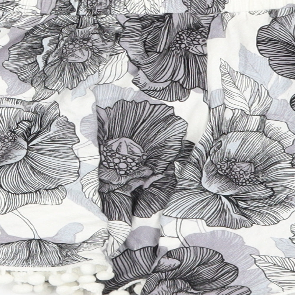 Next Womens Grey Floral Mom Shorts Size 6