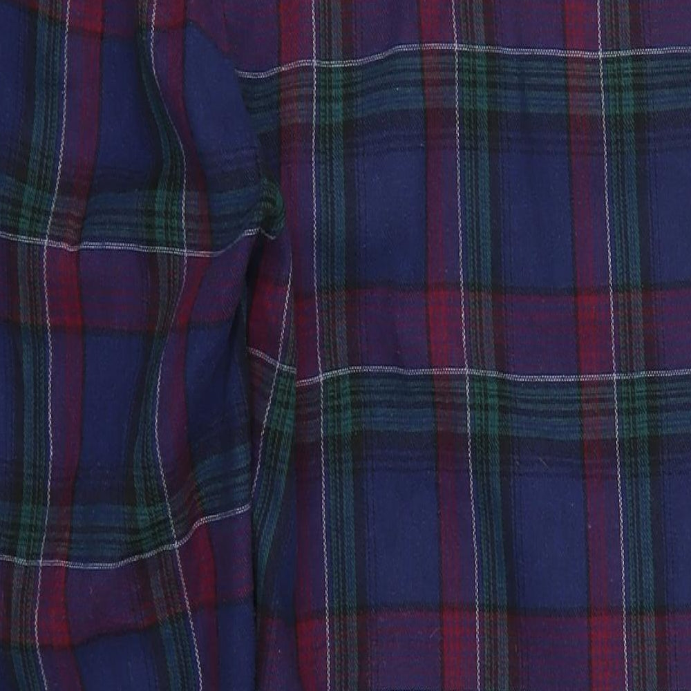 SheIn Womens Blue Check Trousers Size L L25 in
