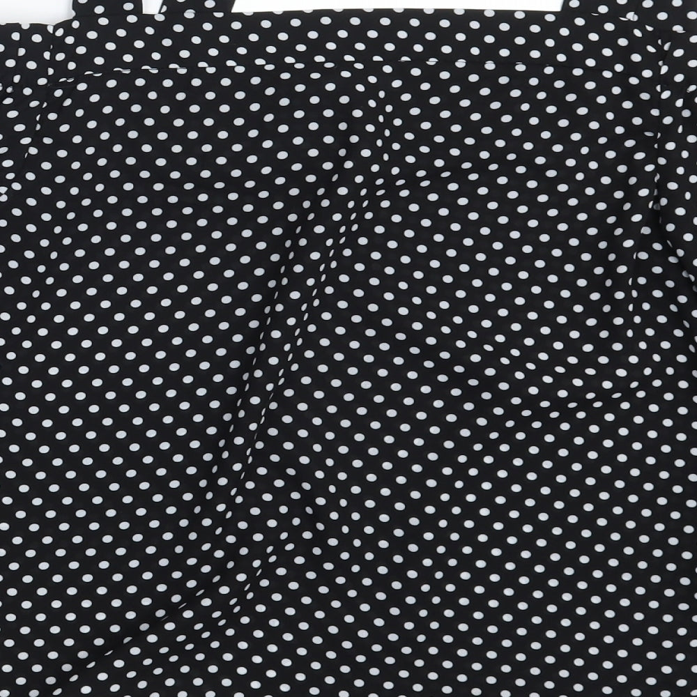 Atmosphere Womens Black Polka Dot Basic Blouse Size 10