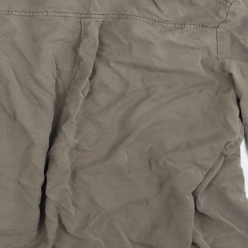 Pimkle Womens Brown Basic Button-Up Size L