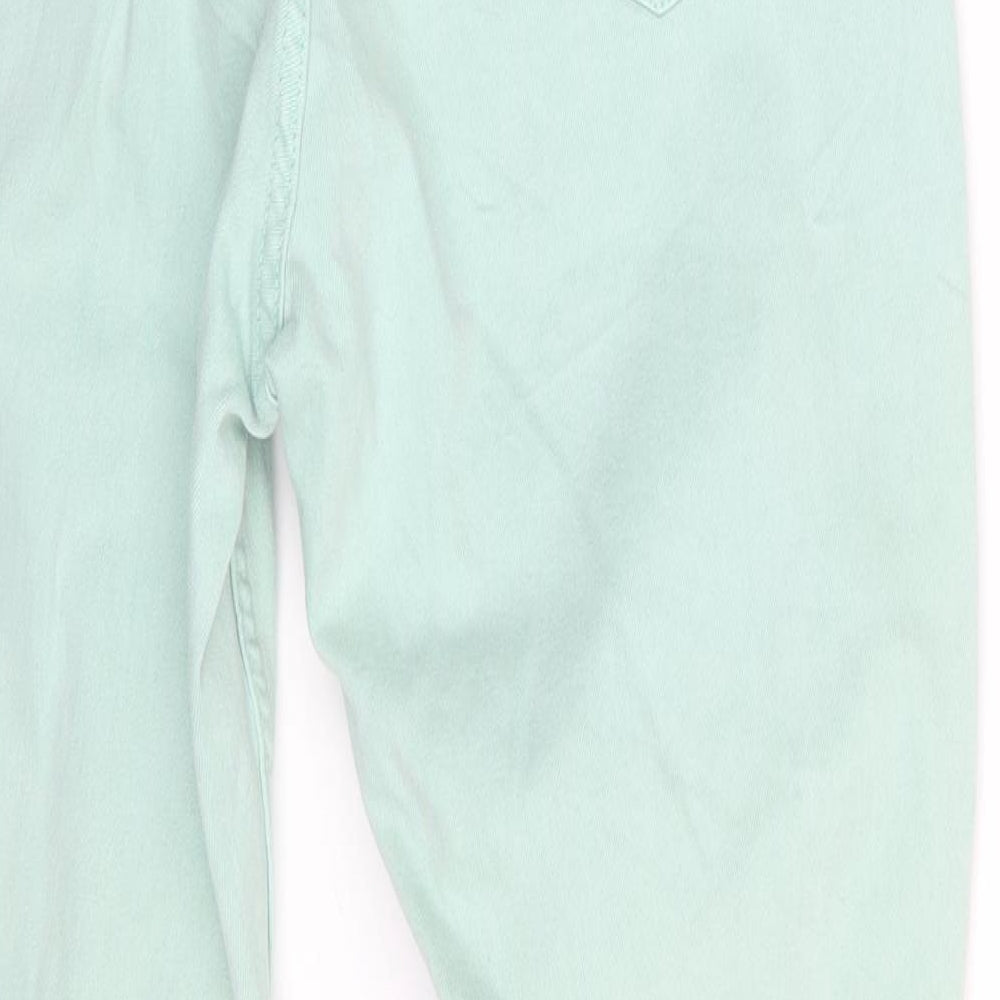 M&S Womens Green Denim Skinny Jeans Size 14 L26 in