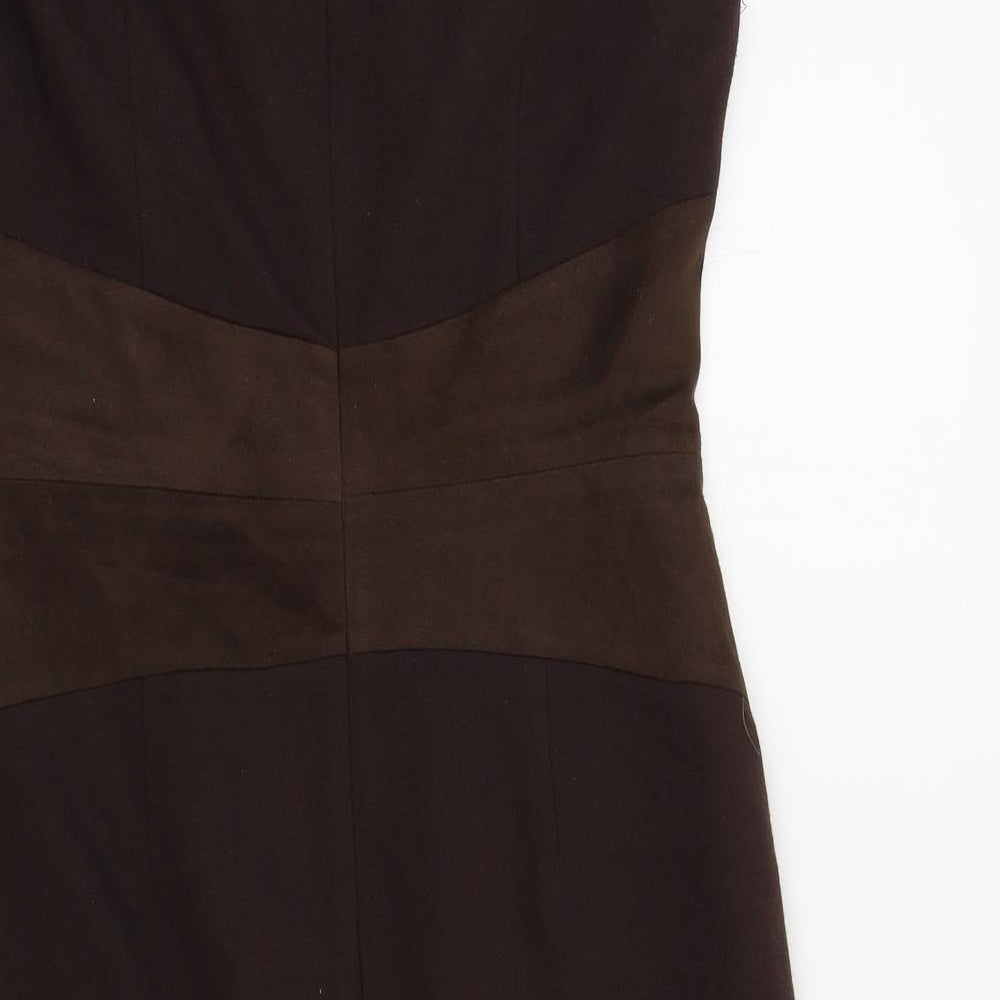 Cortefiel Womens Brown Colourblock A-Line Size M