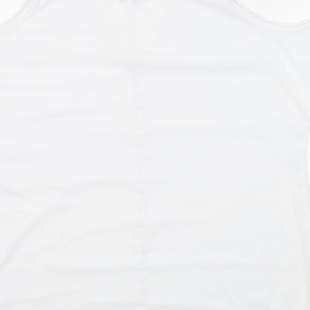 BYOU Womens White Colourblock Basic Blouse Size L