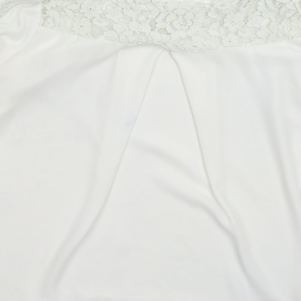 Preworn Womens White Basic Blouse Size 10