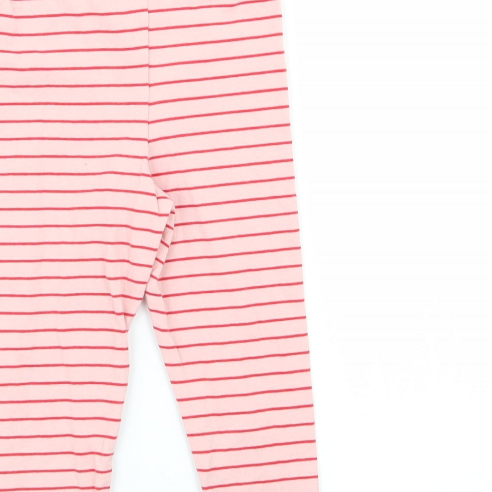 fred and flo Girls Pink Striped Jogger Trousers Size 9 Months - leggings