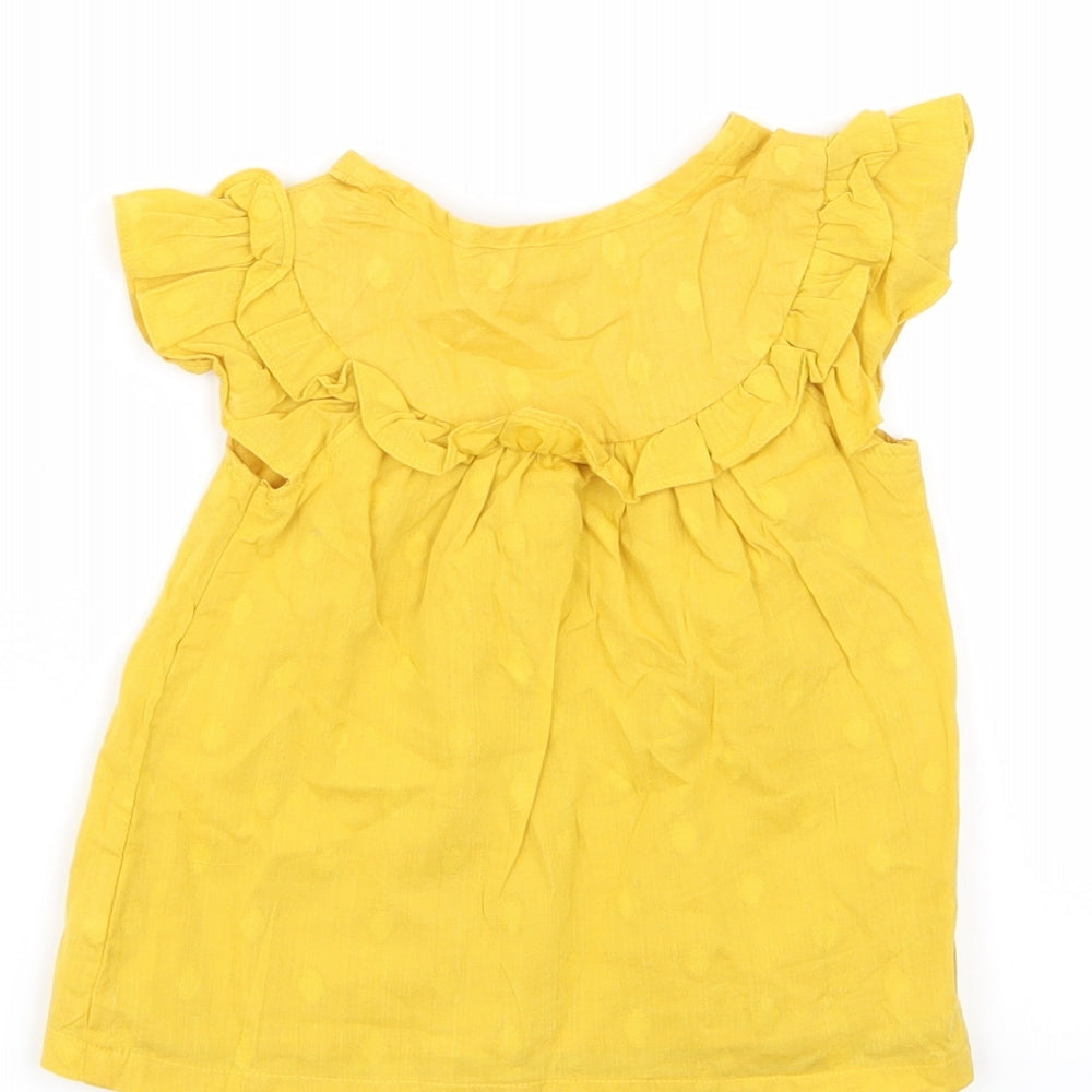 Primark Girls Yellow Polka Dot Basic Blouse Size 12-18 Months