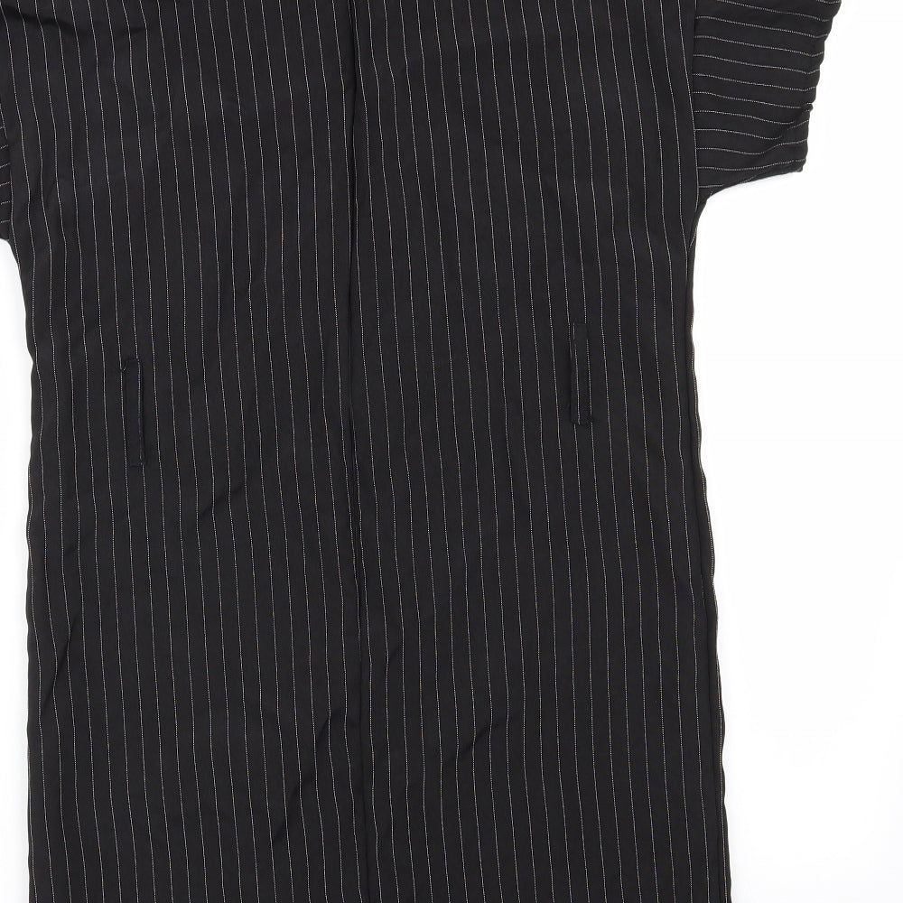 PLT Womens Black Striped A-Line Size 6
