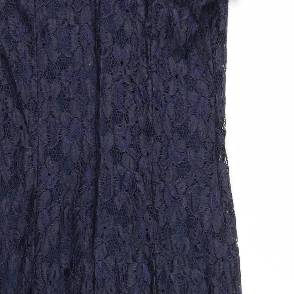 M&Co Womens Blue A-Line Size 10