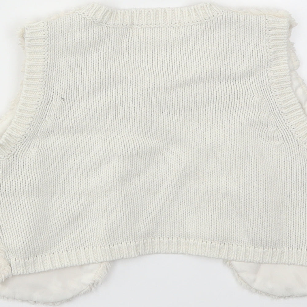 H&M Girls Ivory Basic Jacket Jacket Size 3-4 Years