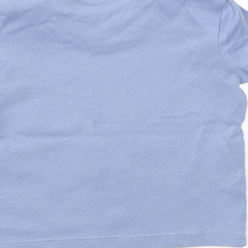 Disney Boys Blue Animal Print Basic T-Shirt Size 6-9 Months